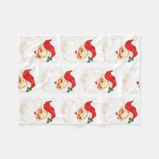 Retro Santa kerstFeestdagen Blanket Fleece Deken (Voorkant (Horizontaal))