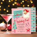 Retro Santa Kerstmis Cocktail Party Kaart<br><div class="desc">"Het begint veel op Cocktails te lijken"! , retro Sinterklaas met een leuke en eigentijdse gestreepte rug. Beschikt over retro cocktails, kerstboom en teken. Kleuren van roze, aqua's en rood. Alle formuleringen kunnen worden aangepast aan uw behoeften. Geweldig voor een volwassen feestje. Ga naar Deze sjabloon personaliseren om meer wijzigingen...</div>