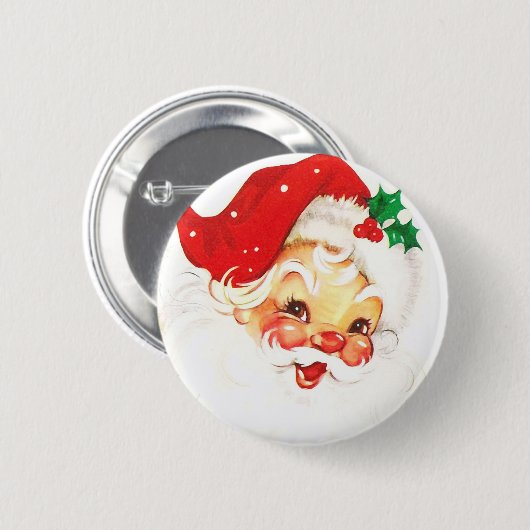 Retro Santa Kerstmis Kerstmis Badge Pin Button (Voorkant /achterkant)