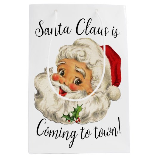 /RETRO SANTA Kerstmis Medium Cadeauzakje