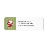 Retro Santa Kerstmis retour adreslabels Etiket (Voorkant)