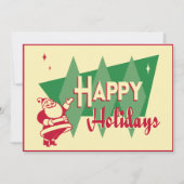 Retro Santa Kerstparty uitnodiging (Voorkant)