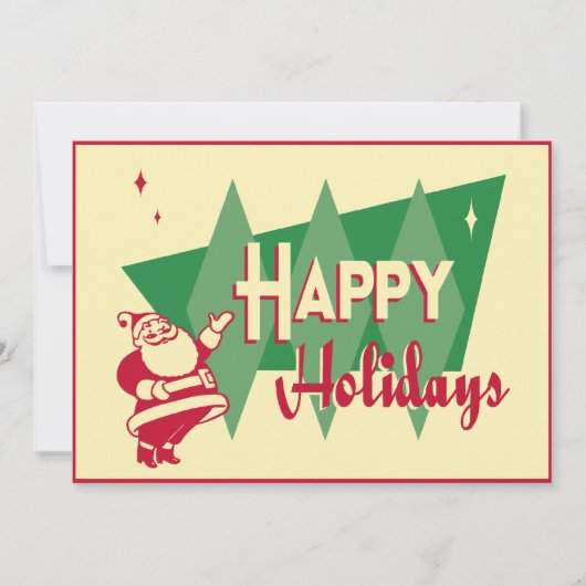 Retro Santa Kerstparty uitnodiging (Voorkant)