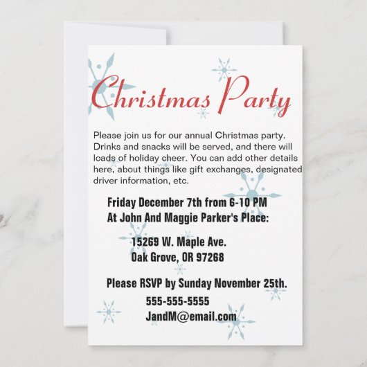 Retro Santa Kerstparty uitnodiging (Achterkant)