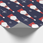 Retro Santa Kerstrood Patroon Cadeaupapier (Hoek)