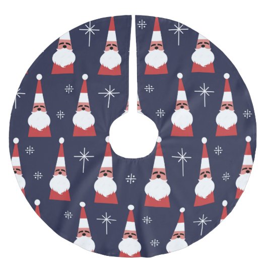 Retro Santa Kerstrood Patroon Kerstboom Rok (Voorkant)