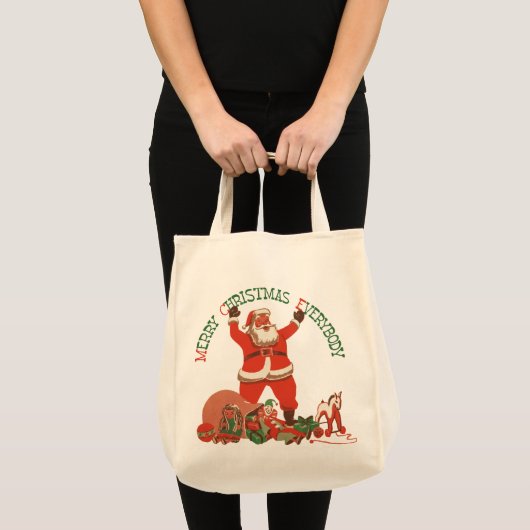 Retro Santa Kersttas Tote Bag (Voorkant (product))