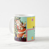 Retro Santa, Koekjes en Melk, en Dansende Poodle Koffiemok (Voorkant links)