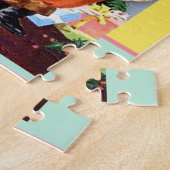 Retro Santa, Koekjes en Melk, en Dansende Poodle Legpuzzel (Zijkant)