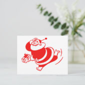 Retro Santa loopt rood en wit Briefkaart (Staand voorkant)