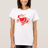Retro Santa loopt rood en wit T-shirt (Voorkant)