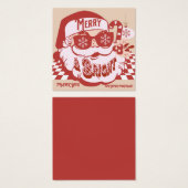 Retro Santa Merry Bright Kerstmis bedankt Vierkante Visitekaartjes (Voorkant /achterkant)