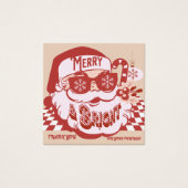Retro Santa Merry Bright Kerstmis bedankt Vierkante Visitekaartjes (Voorkant)