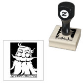 RETRO SANTA MERRY CHRISTMAS RUBBER STAMP RUBBERSTEMPEL (Gestempeld)