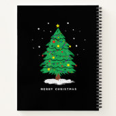 Retro Santa Merry Christmas Tree Lights Notitieboek (Achterkant)