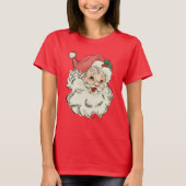Retro Santa Merry Kerstmis T-shirt (Voorkant)
