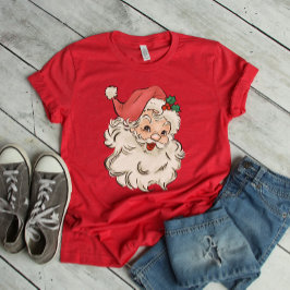 Retro Santa Merry Kerstmis T-shirt