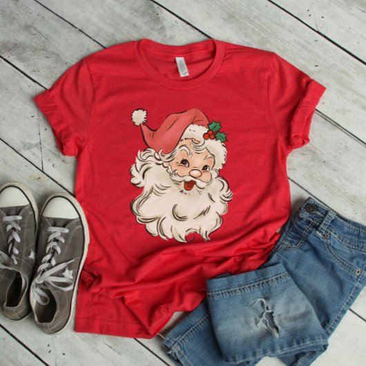 Retro Santa Merry Kerstmis T-shirt