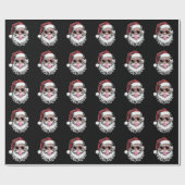 Retro Santa met bril blaast bubbel kerst Cadeaupapier (Vlak)