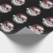 Retro Santa met bril blaast bubbel kerst Cadeaupapier (Hoek)