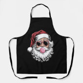 Retro Santa met bril blaast bubbel kerst Schort (Voorkant)