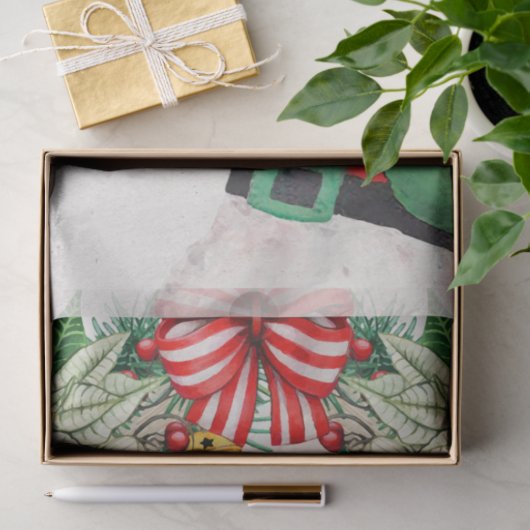 Retro Santa met een kerststop Tissuepapier (Geschenk)