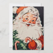 Retro Santa met snoeprietjes aangepaste kerstmis Feestdagenkaart (Voorkant)