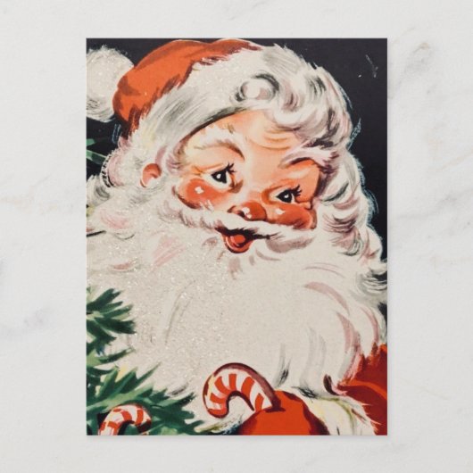 Retro Santa met snoeprietkerstmis Feestdagenkaart (Voorkant)