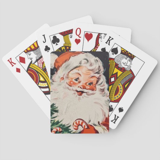  Retro Santa met snoeprietkerstmis Pokerkaarten (Achterkant)
