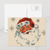 Retro Santa met sterren Feestdagenkaart (Voorkant / Achterkant)
