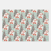 Retro Santa met sterren  Inpakpapier Vel (Voorkant)