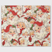 Retro Santa Mini Rode Kerstmis Cadeaupapier (Vlak)