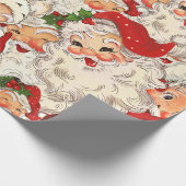 Retro Santa Mini Rode Kerstmis Cadeaupapier (Hoek)