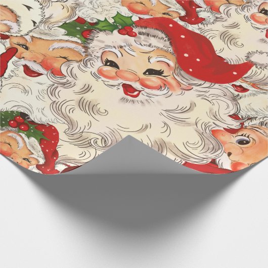  Retro Santa Mini Rode Kerstmis Cadeaupapier (Hoek)