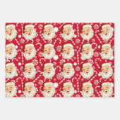 Retro Santa Mini Rode Kerstmis Inpakpapier Vel (Voorkant 3)