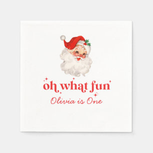 Retro Santa Oh Wat een leuke verjaardag Servet