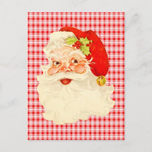 Retro Santa on Pset Feestdagenkaart (Voorkant)