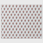 Retro Santa op Zilveren Mist Kerstpatroon Cadeaupapier (Vlak)