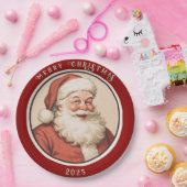  Retro Santa Papieren Bordje (Feest)