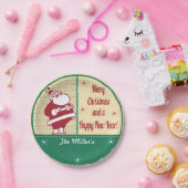 Retro  Santa Papieren Bordje (Feest)