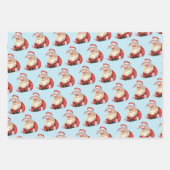 Retro Santa Pastel Paarse kerstinpakpapier Inpakpapier Vel (Voorkant 3)