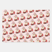 Retro Santa Pastel Paarse kerstinpakpapier Inpakpapier Vel (Voorkant 2)