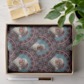 Retro Santa Pinkmas Mandala Art Deco Scallop Tissuepapier (Geschenk)
