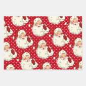  Retro Santa Red Christmas Inpakpapier Vel (Voorkant 2)