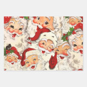  Retro Santa Red Christmas Inpakpapier Vel (Voorkant)