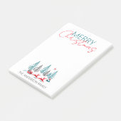 Retro Santa Reindeer Winter Forest Kerstnaam Post-it® Notes (Schuin)