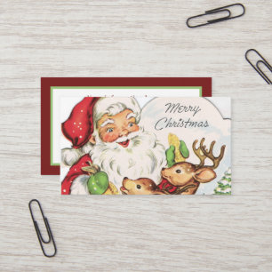 retro Santa reinder voegt informatie toe Visitekaartje