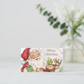 retro  Santa reinder voegt informatie toe Visitekaartje (Staand voorkant)
