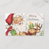 retro  Santa reinder voegt informatie toe Visitekaartje (Voorkant)