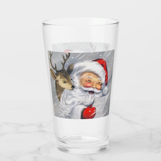 retro  Santa Render Holiday Glas (Achterkant)